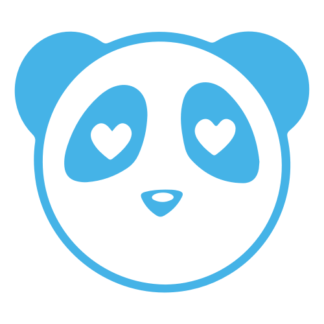 Heart Eyes Panda Decal (Baby Blue)